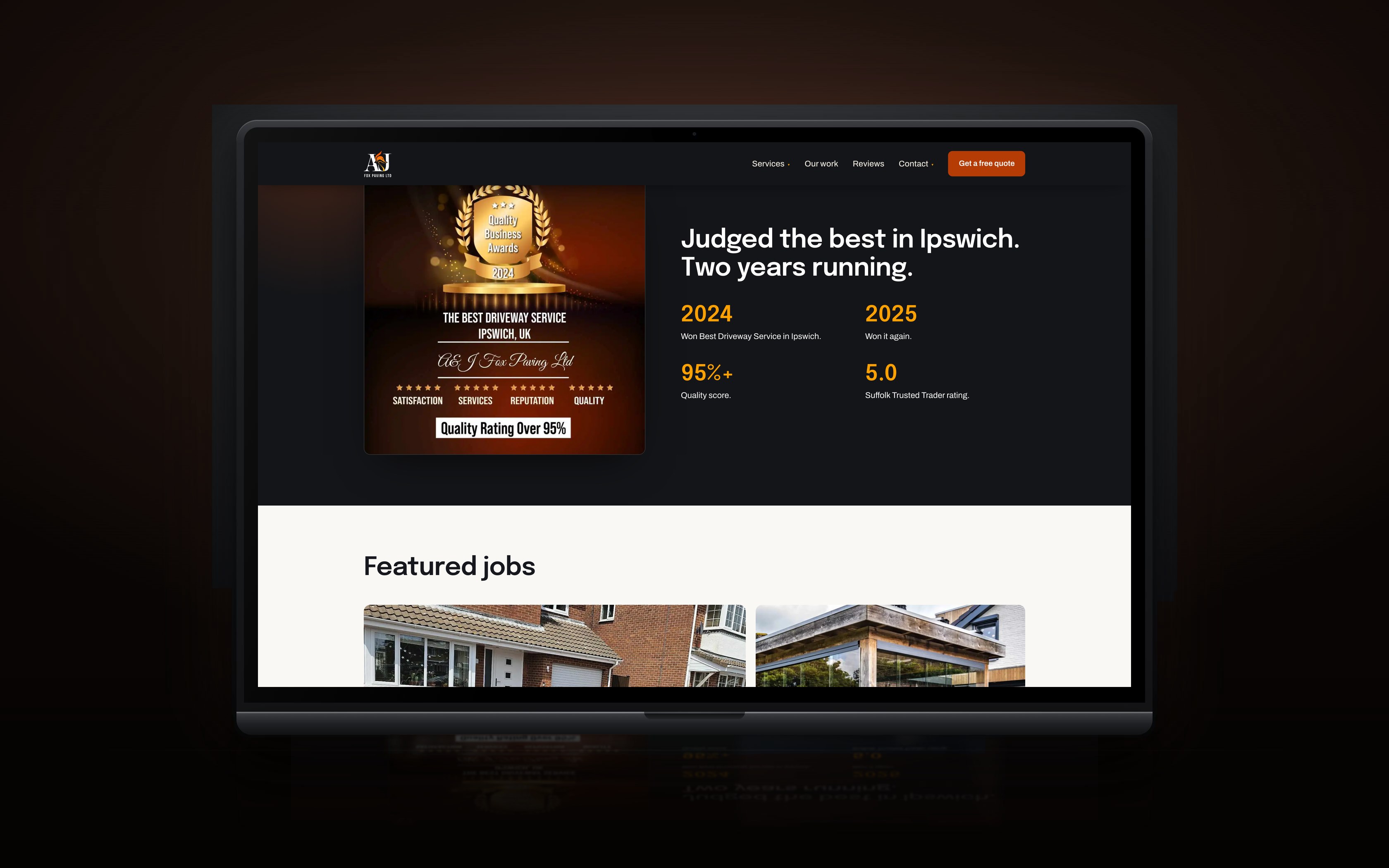 The reviews section