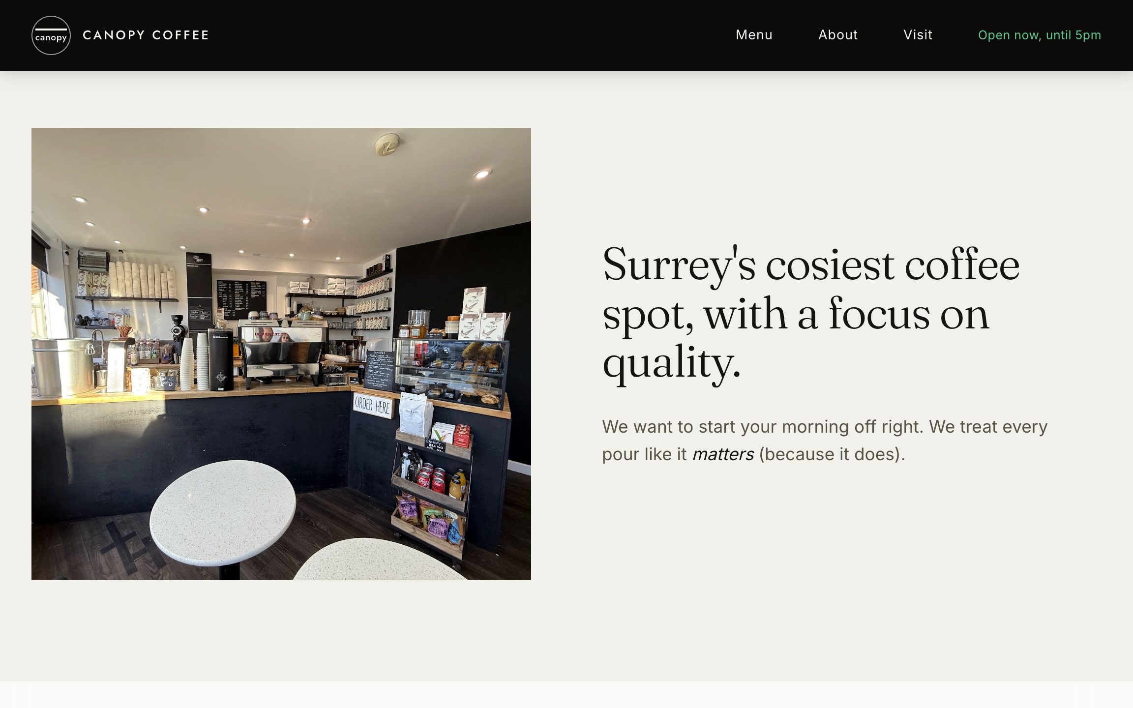 Surrey's cosiest coffee spot