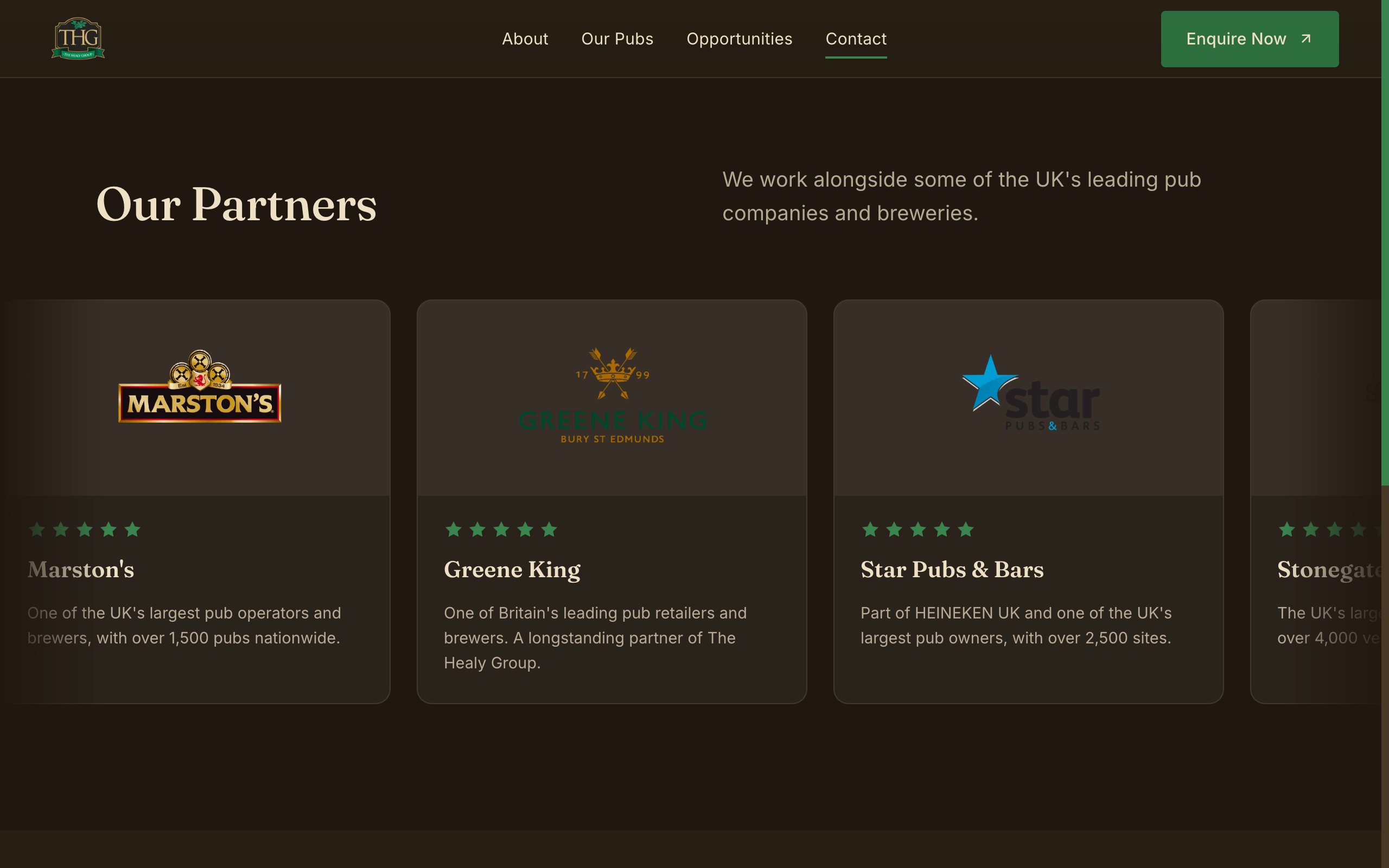 The partners section