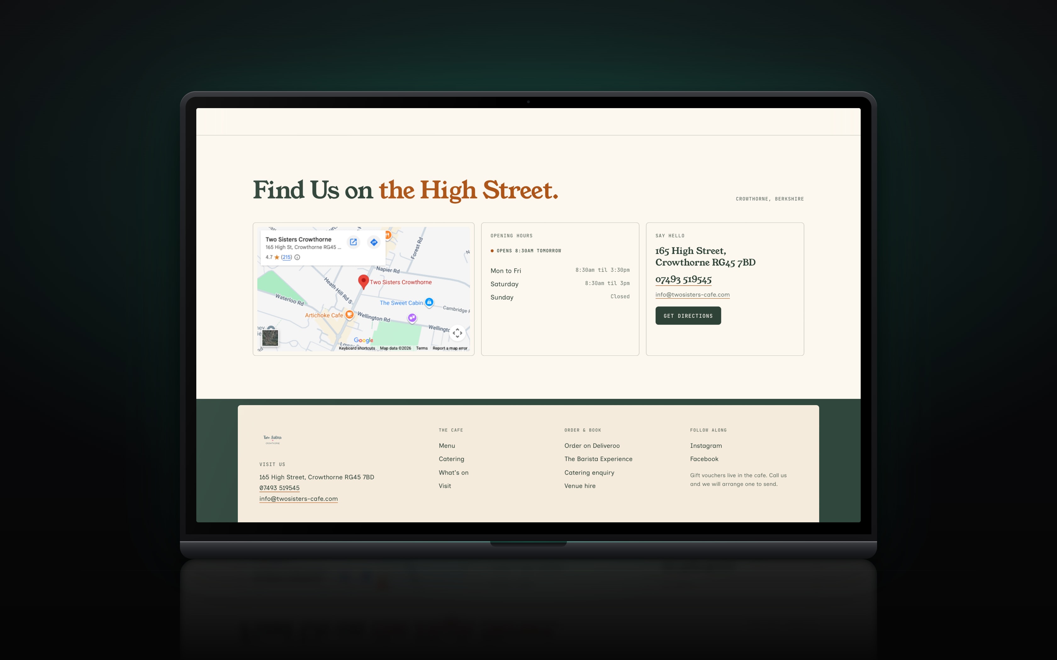 Find us: hours and directions