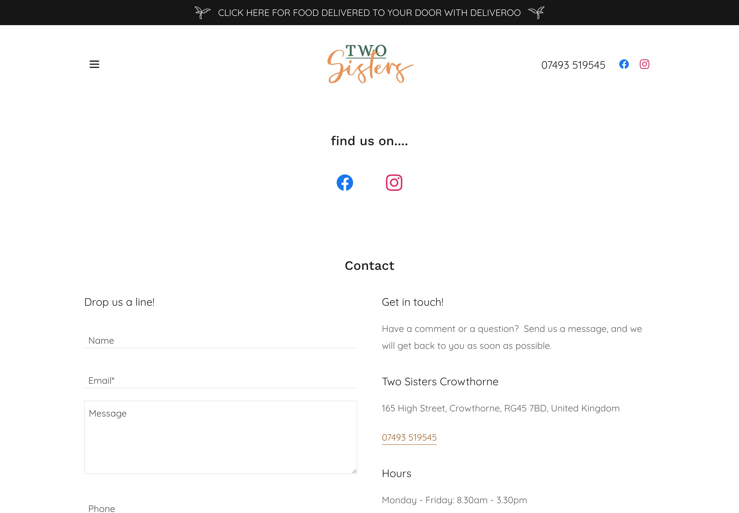 The old contact page